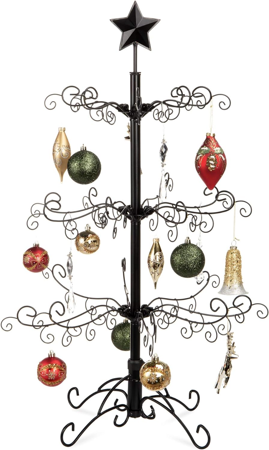 Best Choice Products 3ft Wrought Iron Ornament Display Christmas Tree w/Easy Ass...