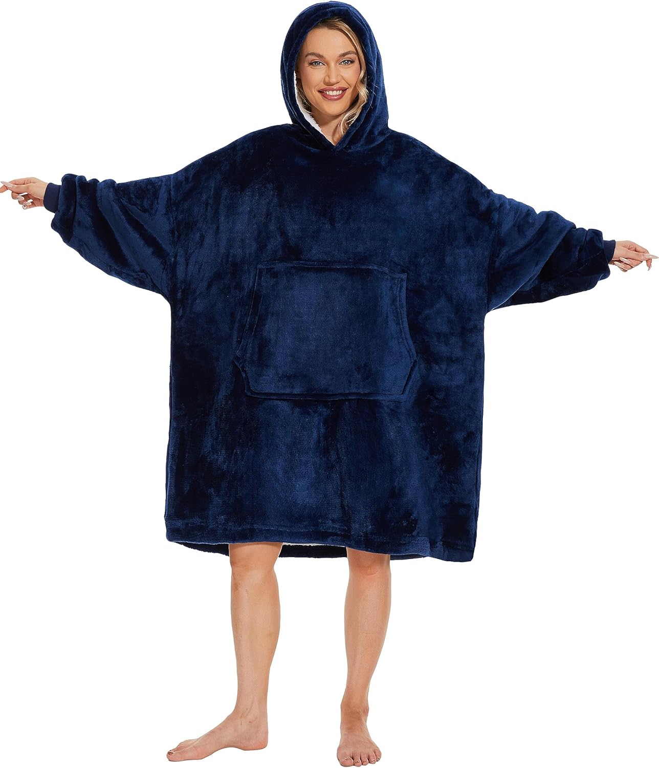 Gentlewarm Oversized Blanket Hoodie, Wearable Hooded Blanket, Soft Sherpa Fleece...
