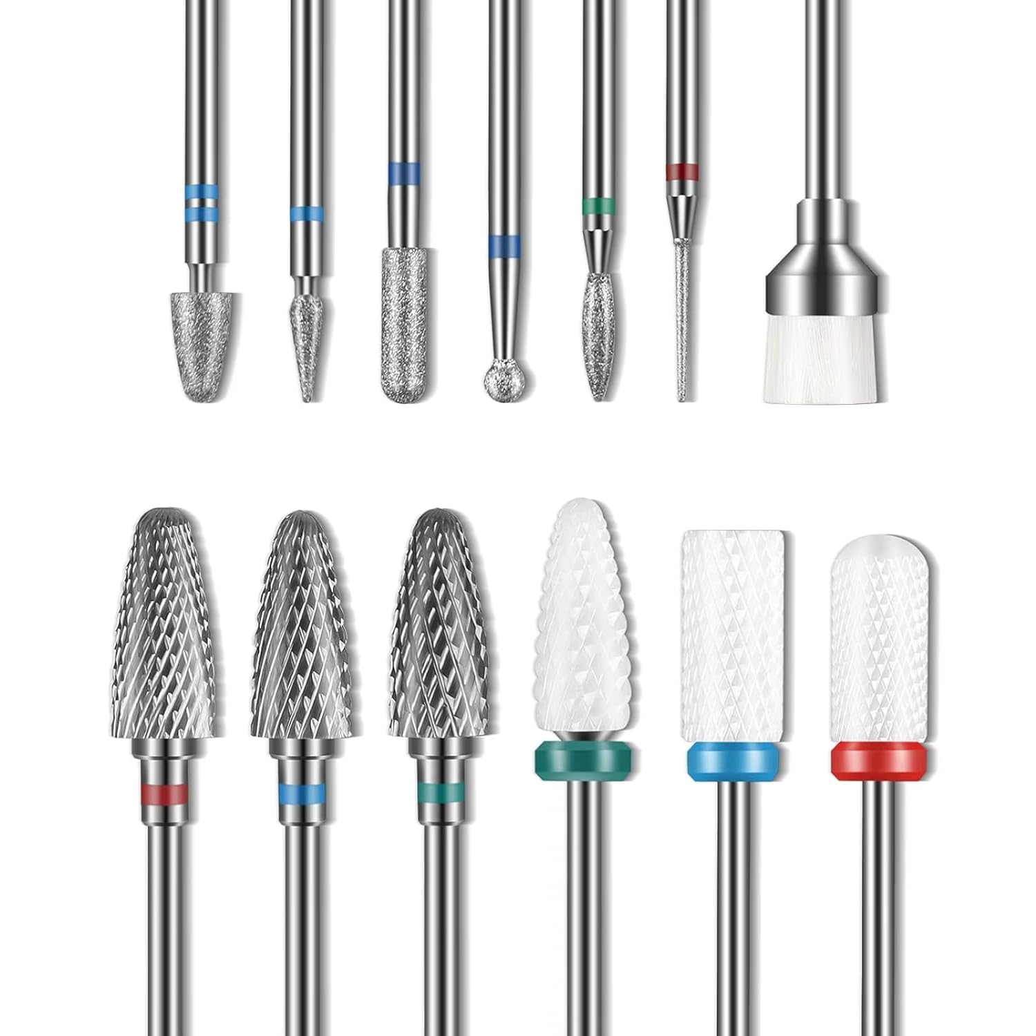 Depvko 13PC Nail Drill Bits Set, Drill Bits for Nails, 3pcs Tungsten Carbide Dri...