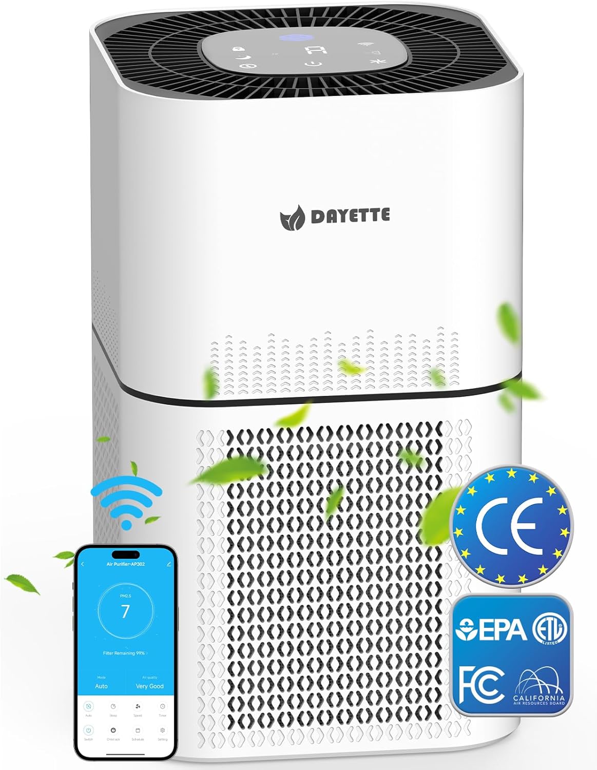 DAYETTE Smart Wifi Air Purifier, Special Air Purifier for Home Large Room Bedroo...