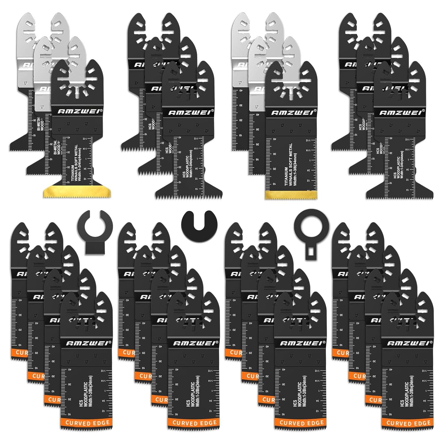 30 PCS Oscillating Saw Blades, Professional Universal Multitool Blades for Wood...