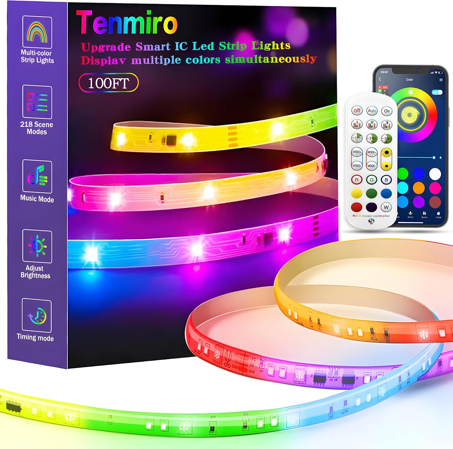 Tenmiro Upgraded Smart LED Lights, Special LED Strip Lights for Bedroom, Innovat...