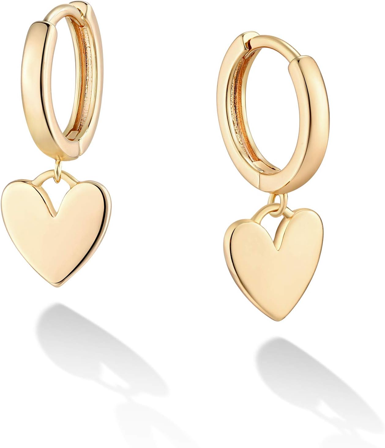 VACRONA Gold Heart Hoop Earrings Huggie Earrings for Women 14k Gold Plated Small...