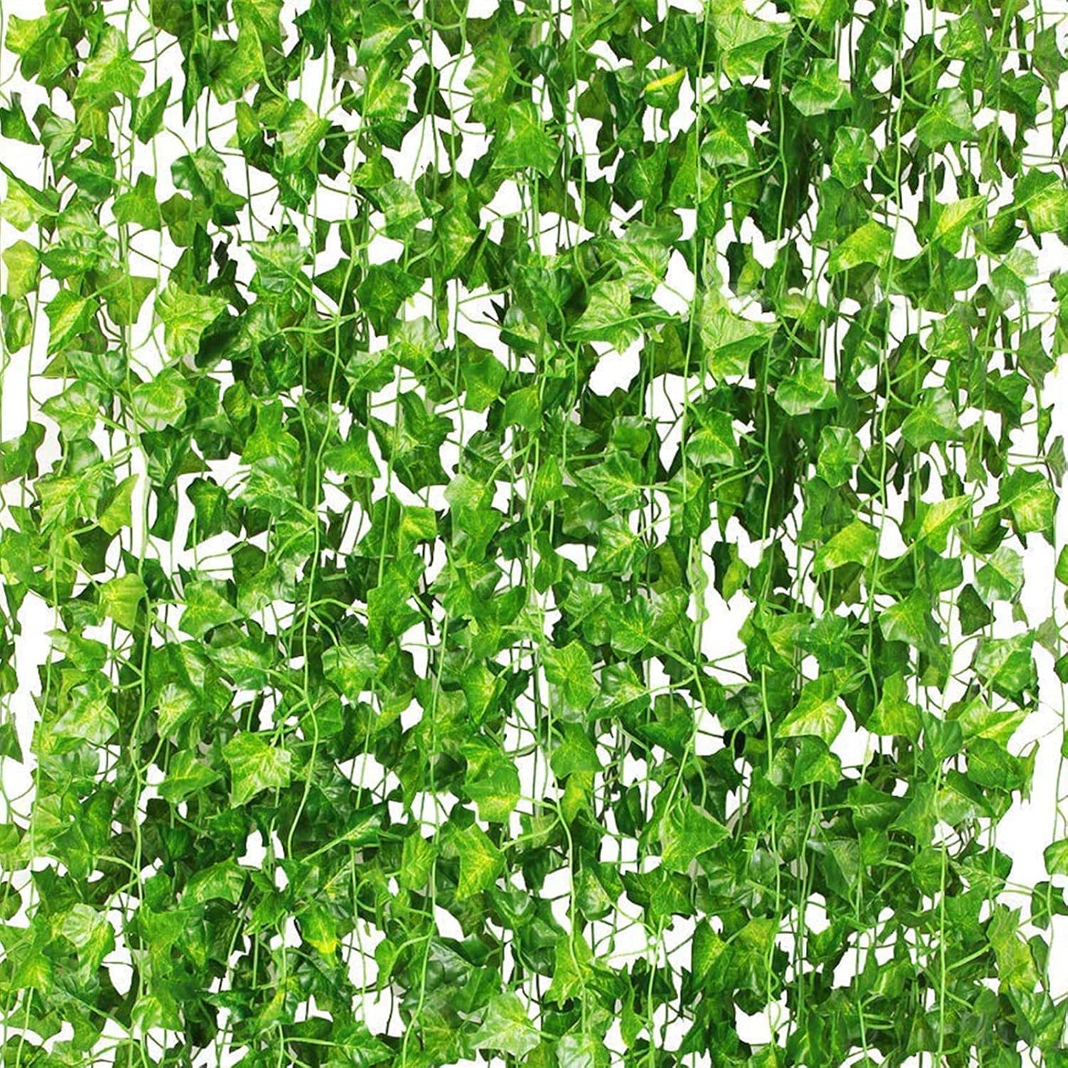 CQURE 14 Pcs Artificial Ivy Garland Vines for Room Decor UV Resistant Green Leav...