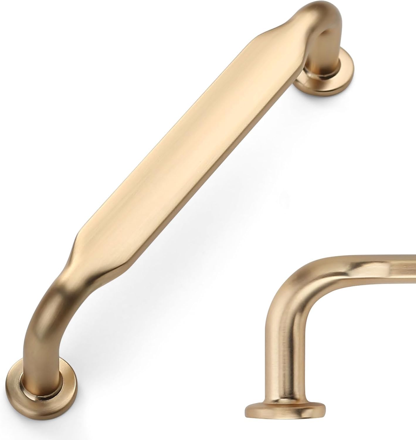 Amerdeco 10 Pack Brushed Brass Cabinet Pulls 3-3/4 Inch(96mm) Hole Centers Kitch...