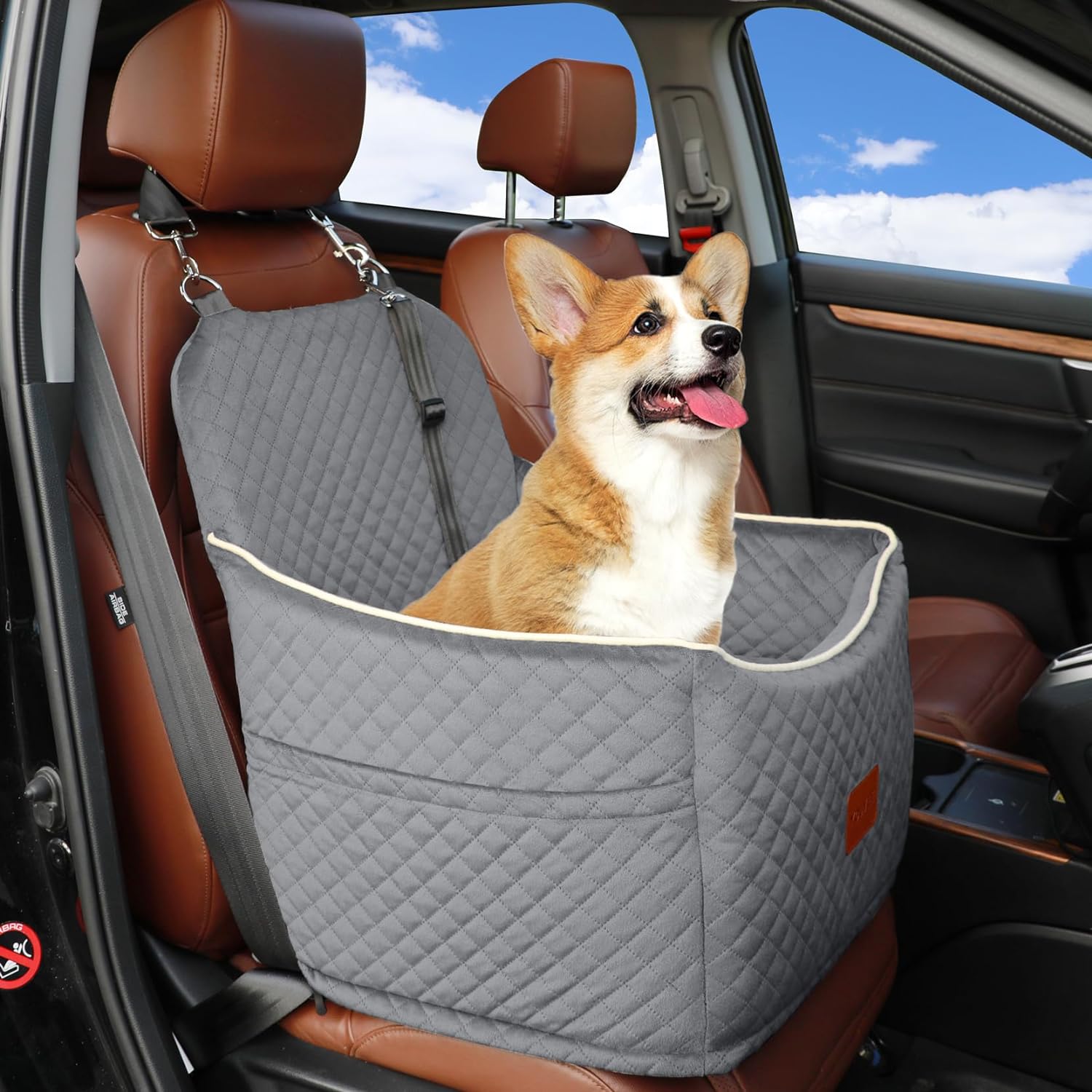 Youvee Dog Car Seat,Elevated Pet Booster Seat with Interior Height 6 Inches for...