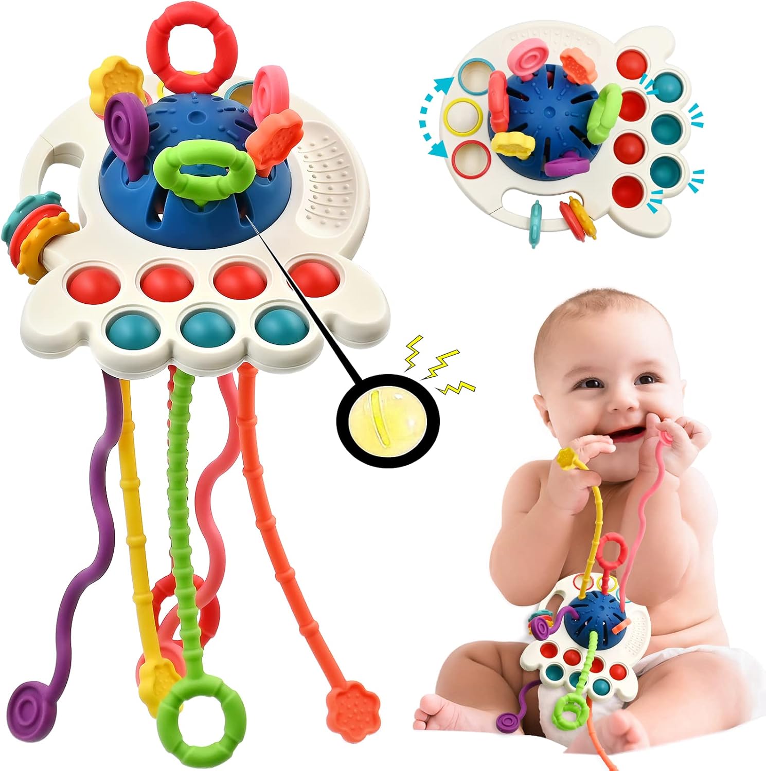 AiTuiTui Sensory Montessori Baby Teething Toys, Special Toddler Travel Toys for...