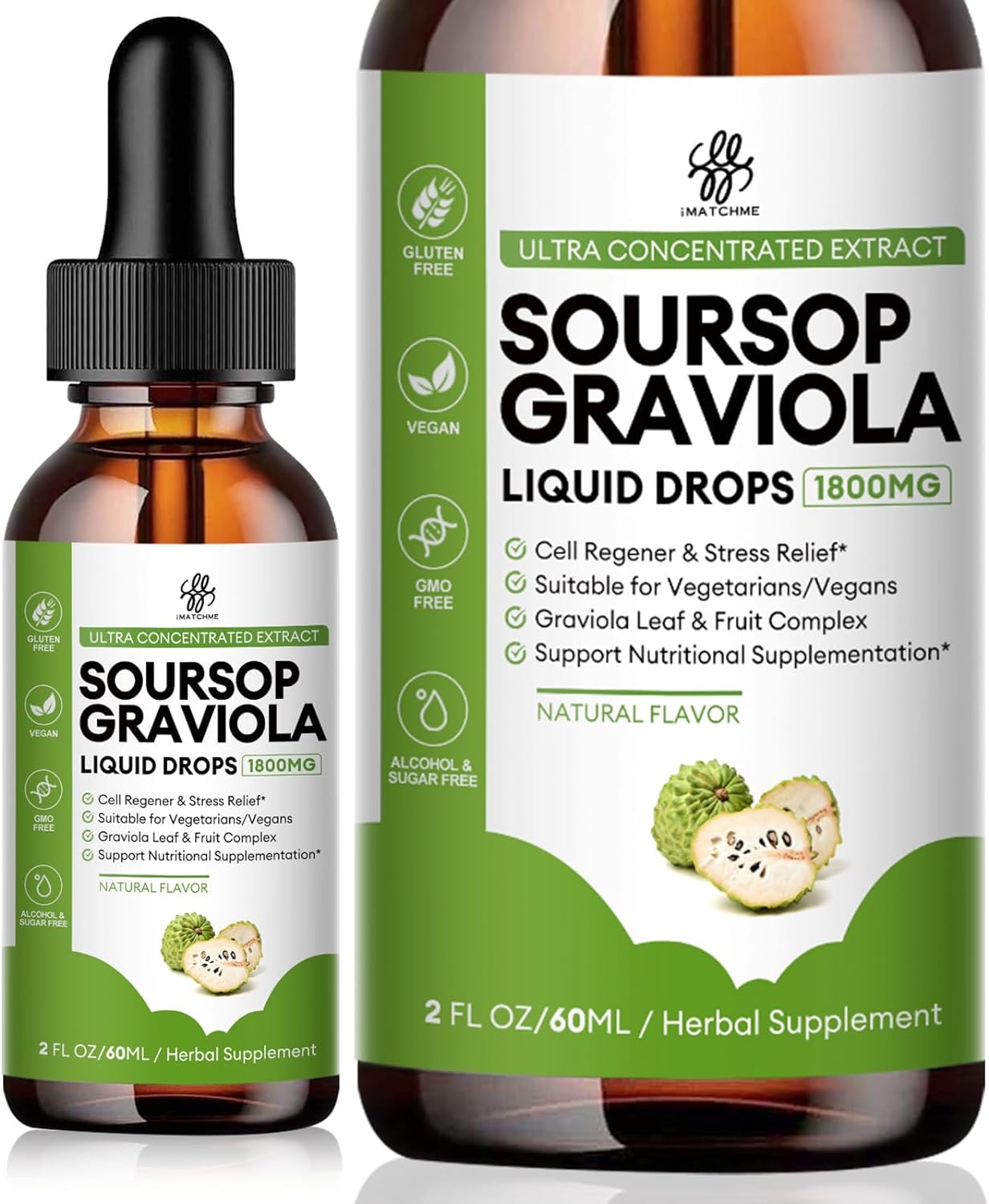 Soursop Graviola Liquid Drop for Cell Support & Regeneration, Immune Boost, Rela...
