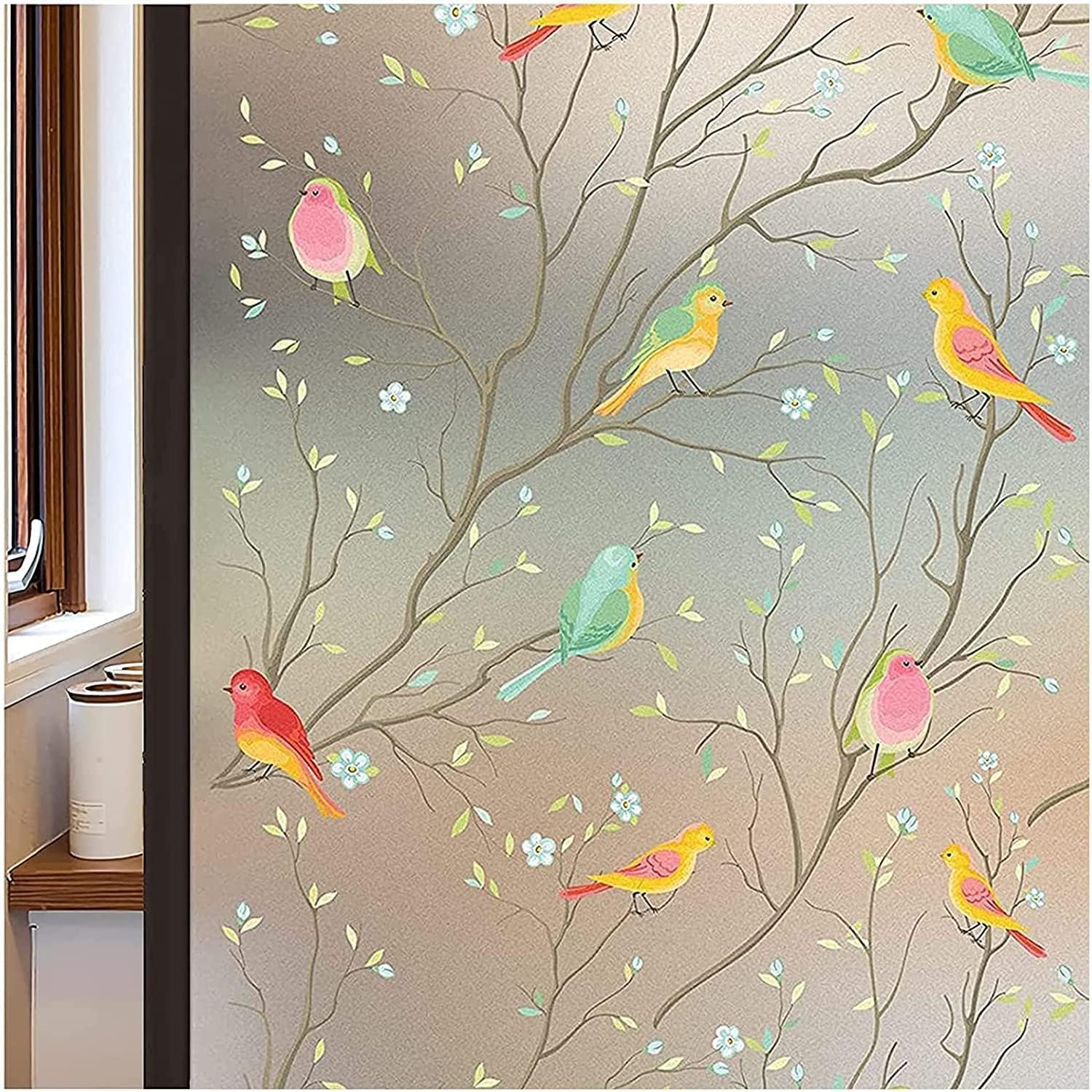 Lifetree Stained Glass Window Film, Special Privacy Frosted Film for Glass Windo...