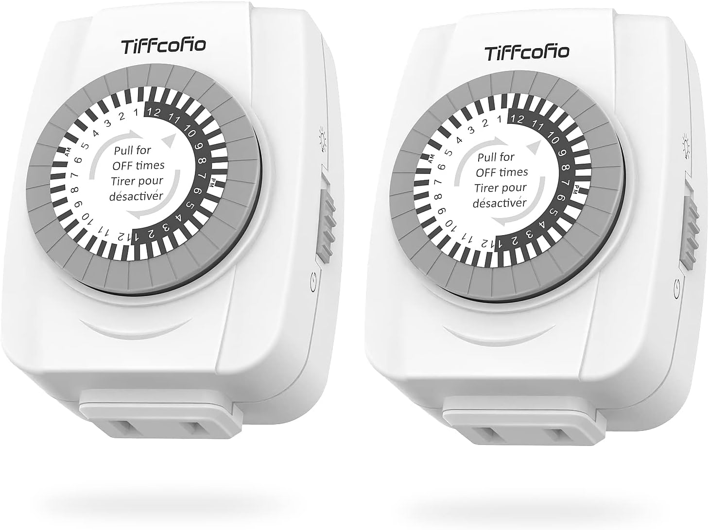 Indoor Mechanical Timers for Electrical Outlets, 2 Prong Plug in Outlet Daily Re...