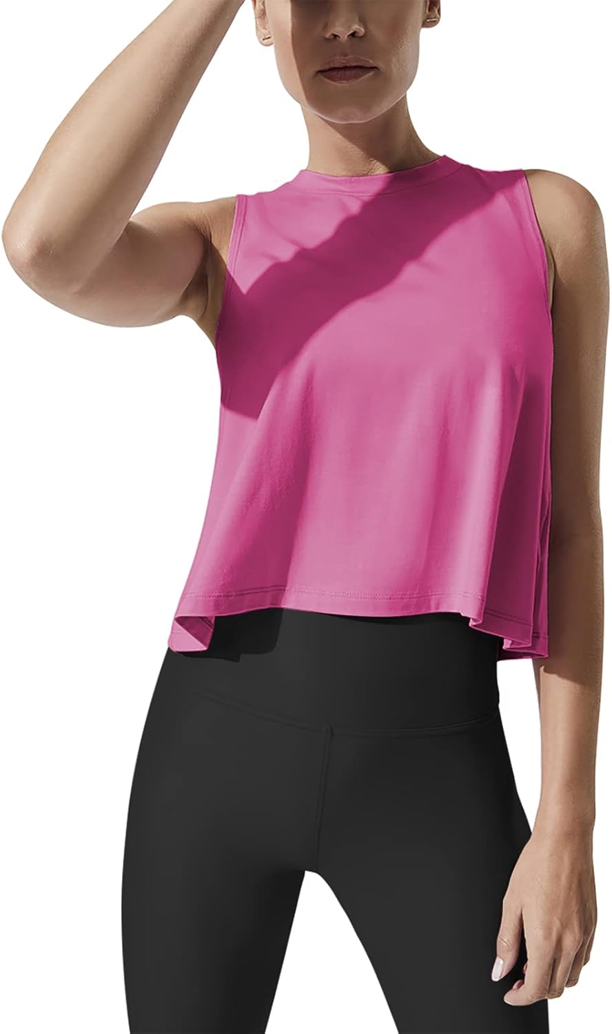 Mippo Crop Tops for Women Womens Workout Tops Flowy Cropped Tank Tops Athletic S...