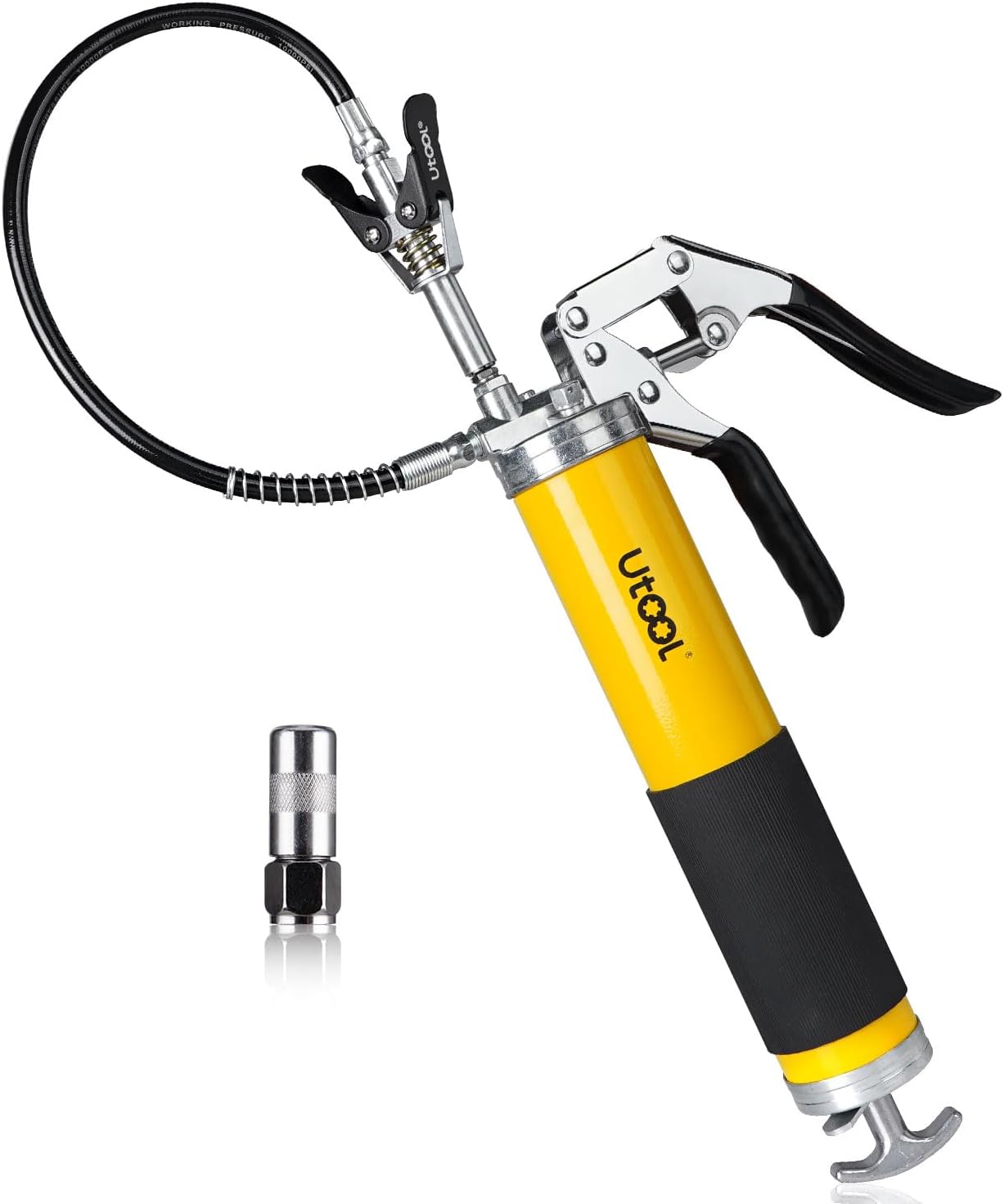UTOOL Grease Gun, 8000 PSI Heavy Duty Pistol Grip Grease Gun Kit with 14 oz Capa...