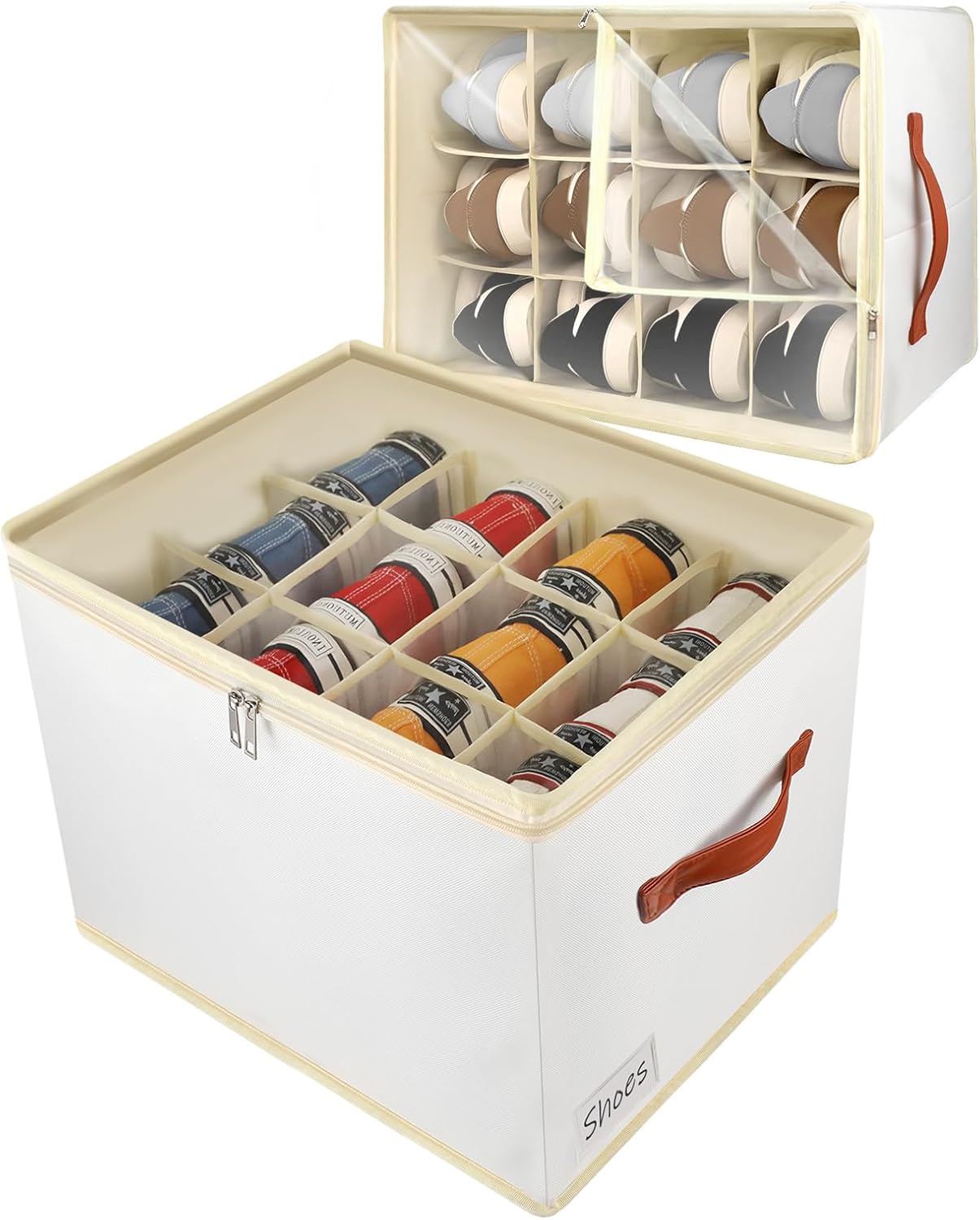 Patinao Shoe Storage Box, Special Shoe Organizer for Closet, Space-Saving Shoe C...