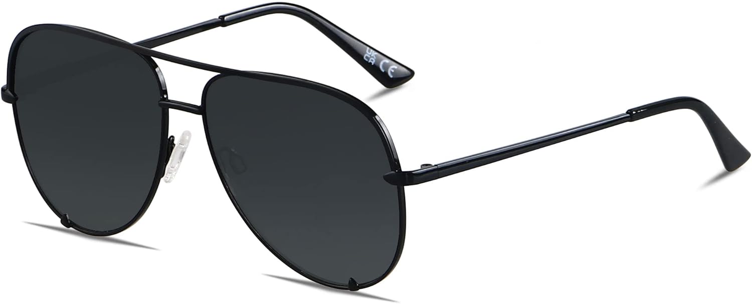 ANDWOOD Oversized Aviator Sunglasses for Women Men Big Large UV Protection Fashi...