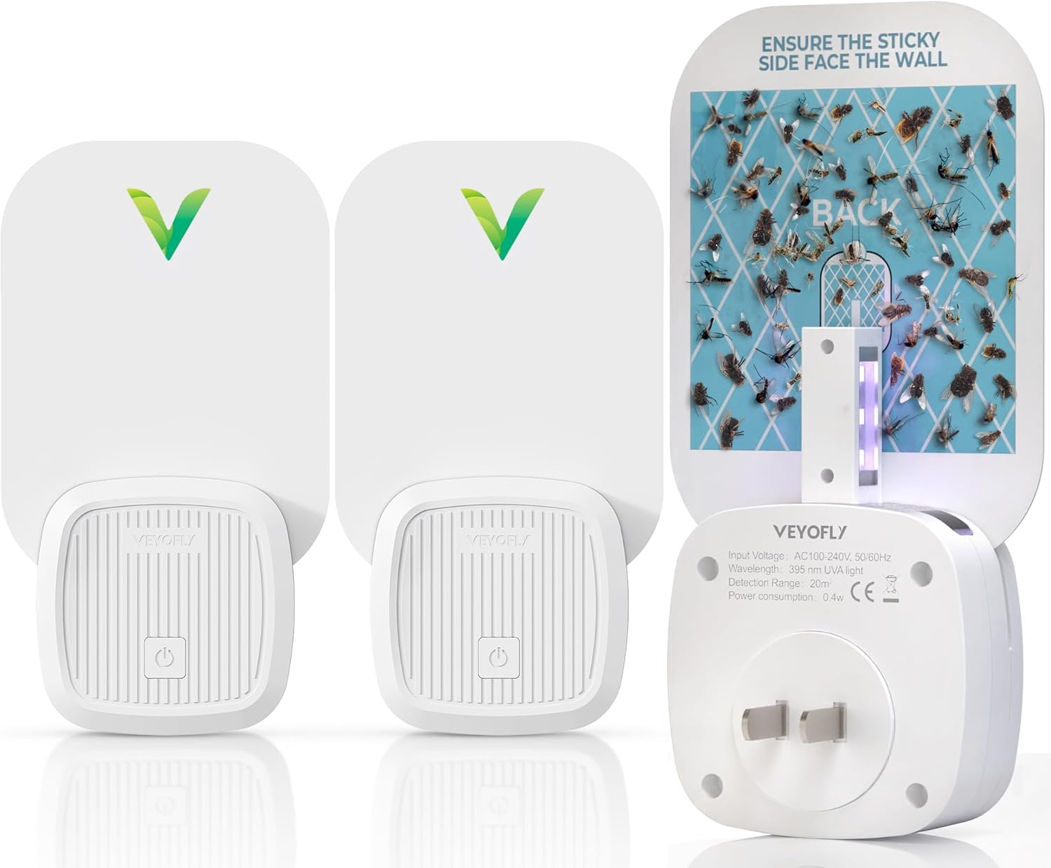 (Starter Kit) Fly Catcher Indoor, Fly Trap Indoor, (2 Device + 6 Refills) Fruit...