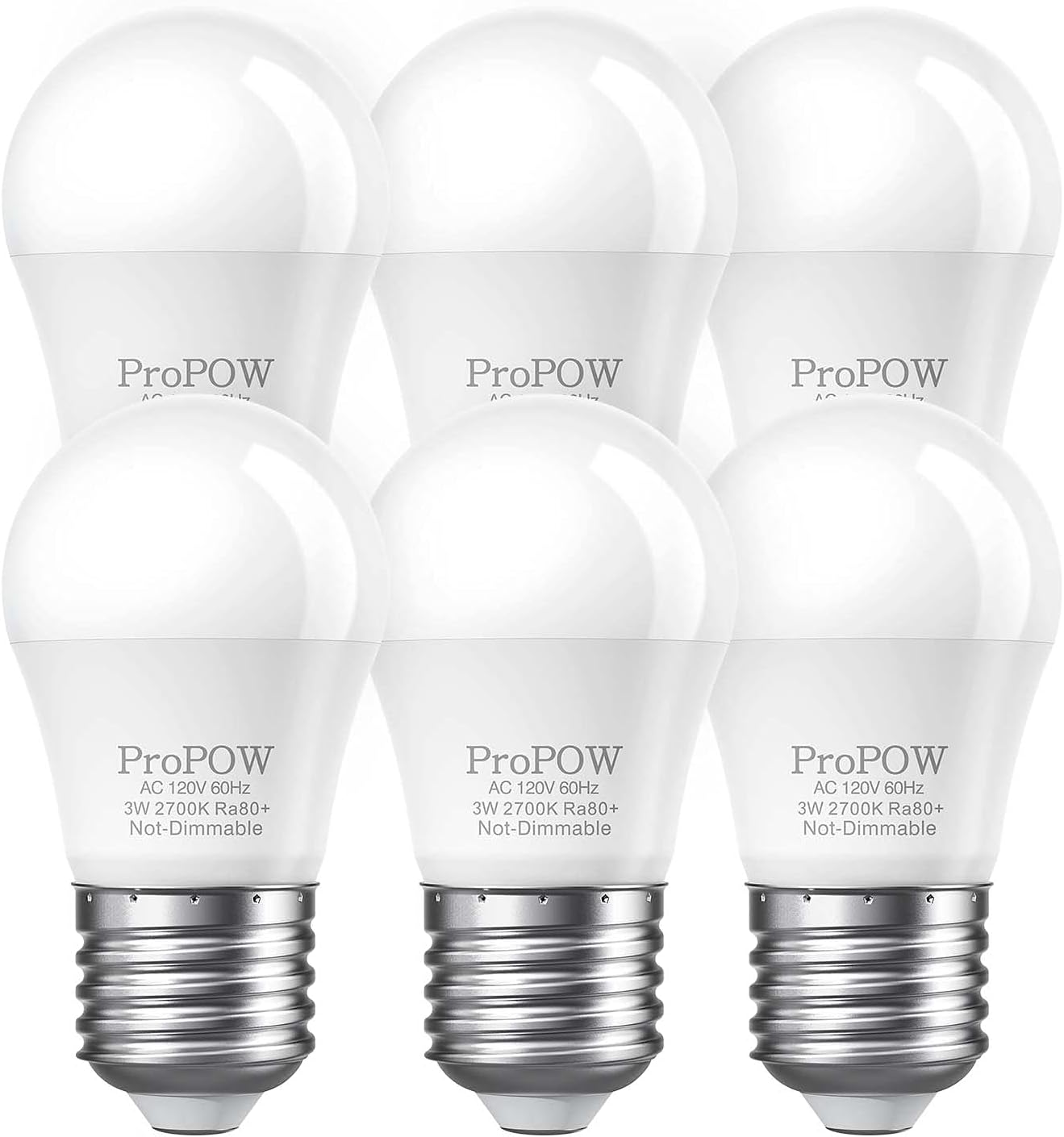 25 Watt Light Bulbs Equivalent, A15 E26 3W LED Bulb Soft White 2700K Low Watt Li...