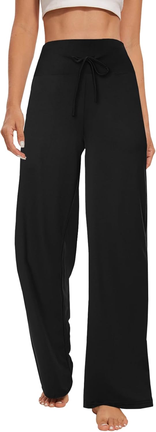 Women's Wide Leg Pajama Pants - Comfy Plaid Lounge Pants Stretch Casual Dress Lo...