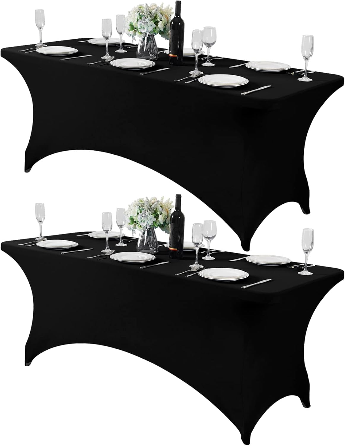 2Pack Spandex Table Cover, Special Fitted Stretch Tablecloth for 6Ft Table, Inno...