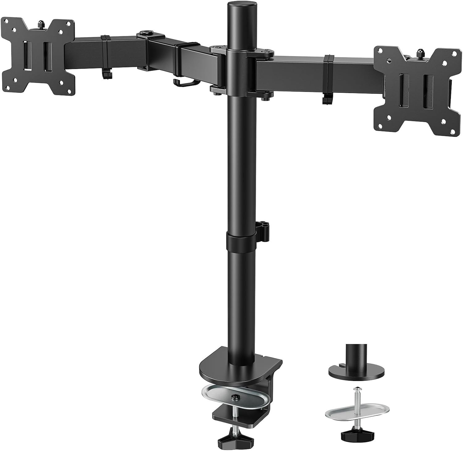 HUANUO Dual Monitor Desk Mount, Heavy-Duty Steel Adjustable Arm for 13-32 Inch S...