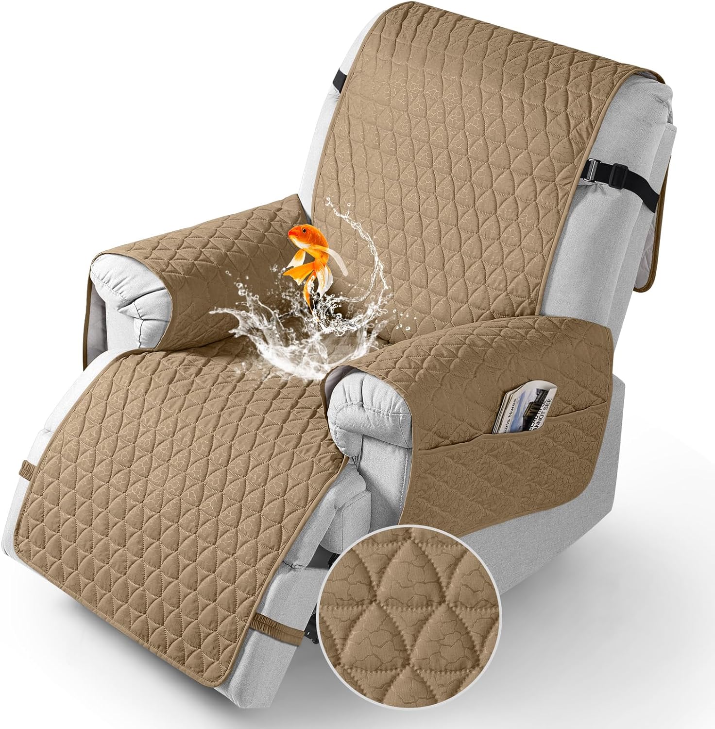 TAOCOCO 100% Waterproof Recliner Cover - Recliner Cover with Non-Slip Granule, R...