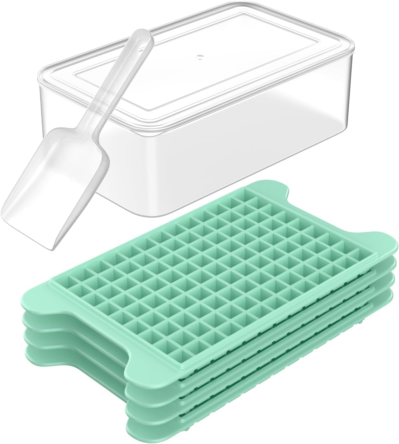 Mini Ice Cube Tray for Freezer: FDDBI Small Ice Trays for Freezer with Bin - 117...