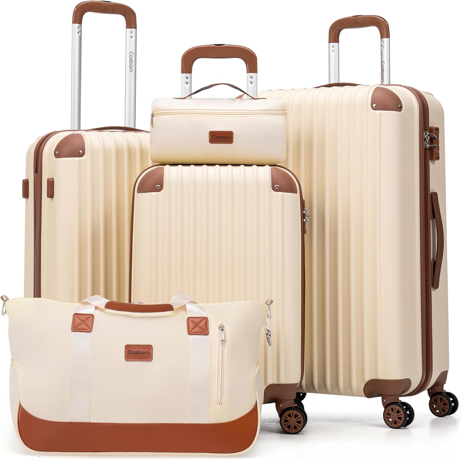 Luggage Sets 5 Piece Suitcases with Wheels, Suitcase Set ABS Hard Case Luggage w...