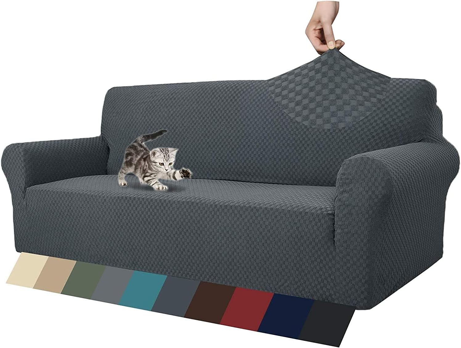MAXIJIN Newest Jacquard Sofa Covers for 3 Seater, Super Stretch Non Slip Couch C...