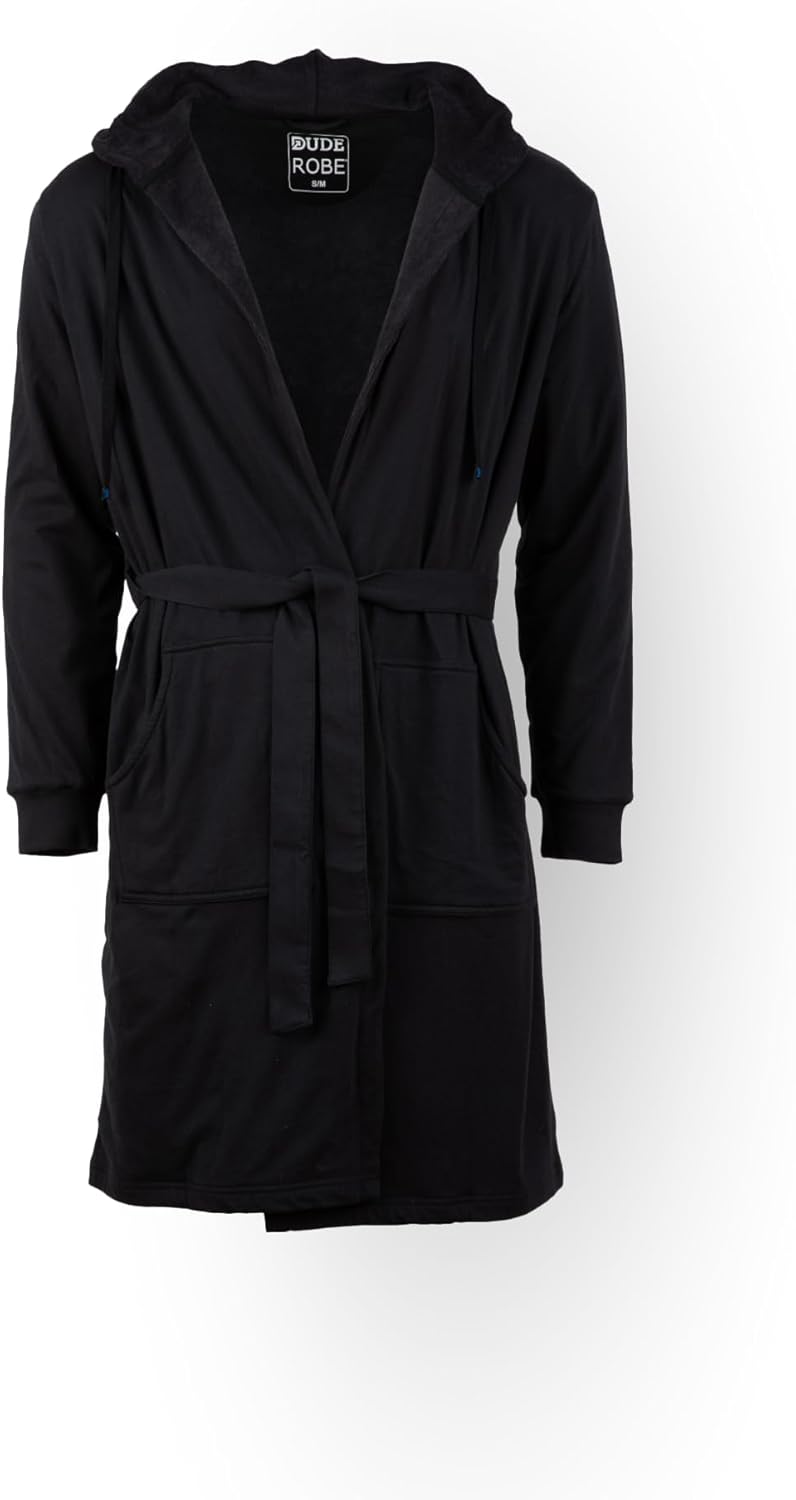 DudeRobe Men’s Hooded Bathrobe with Pockets, From Shark Tank, Soft, Comfy & Abso...