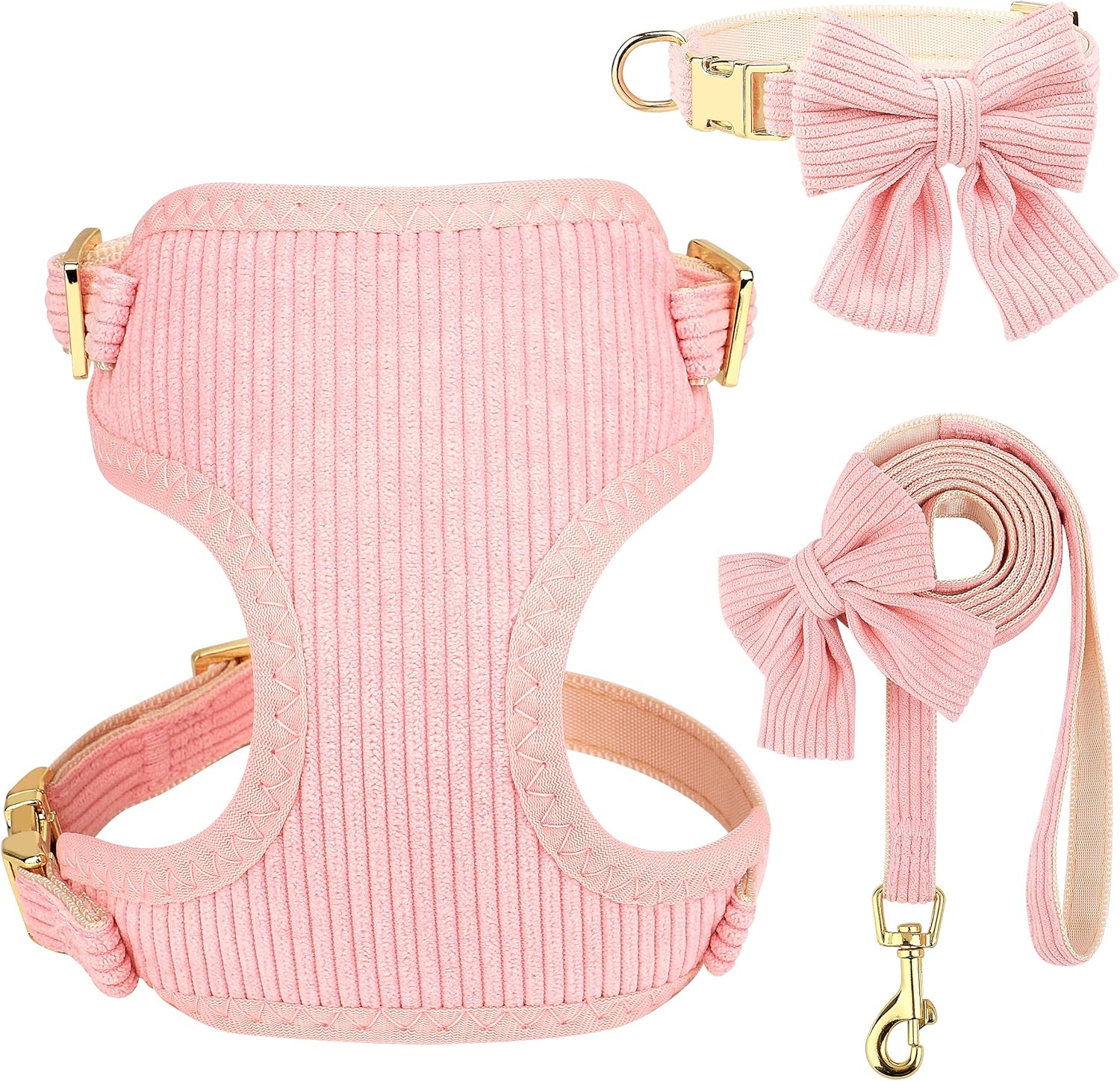 Didog Cute Small Dog Collar Harness & Leash Set, Adjustable Dog Collars and Leas...