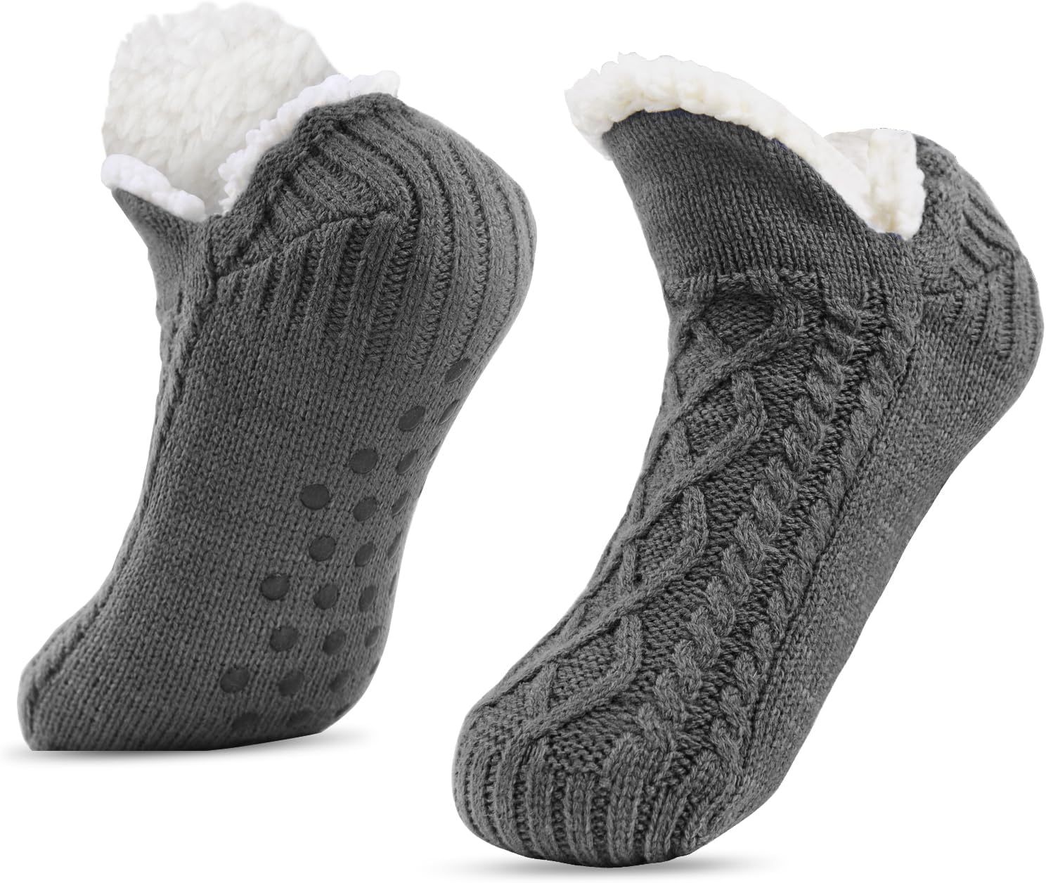 SIHOHAN Slipper Socks Mens with Grippers Thermal Fluffy Cozy Bed Socks for Men N...