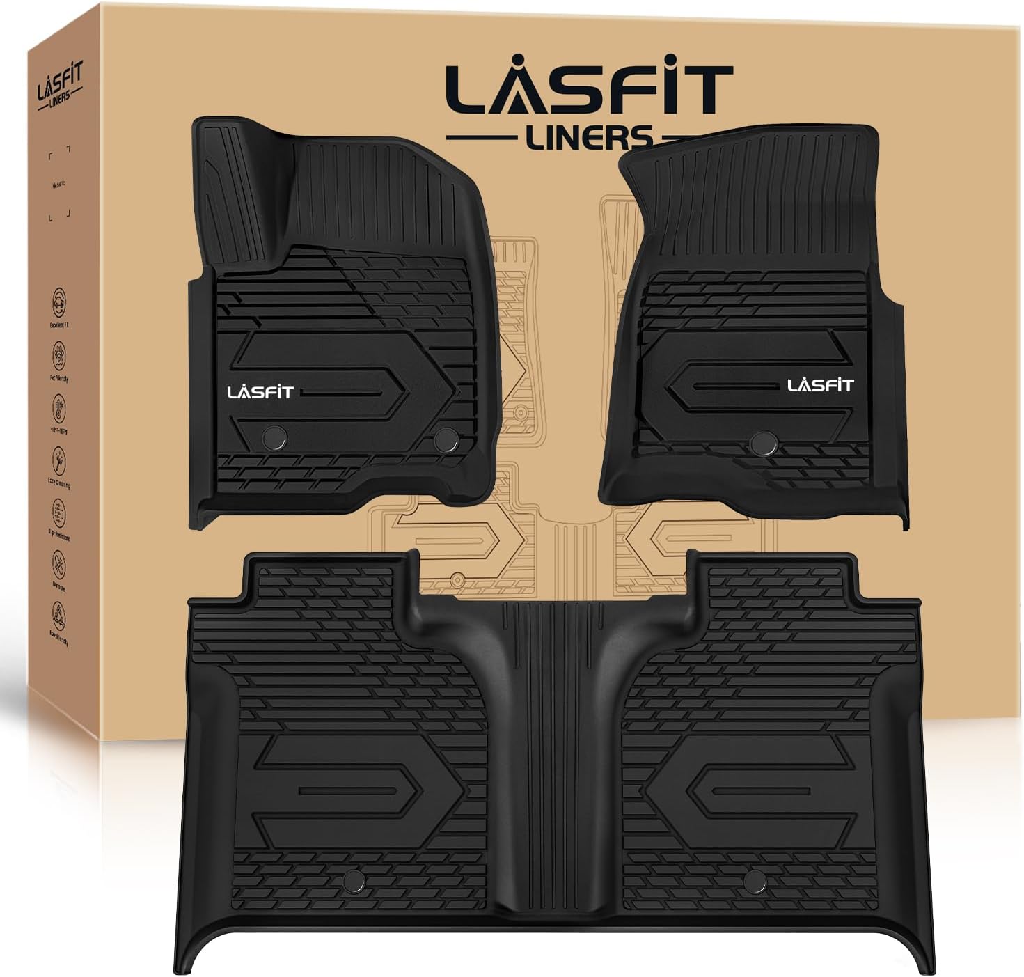 LASFIT Floor Mats for Chevy Silverado/GMC Sierra 1...