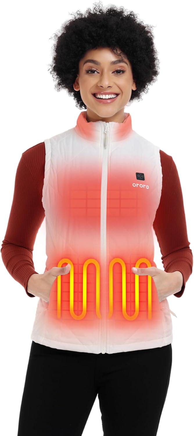 ORORO Quilted Heated Vest, Special Lightweight Quilted Heating Vest for Women, I...