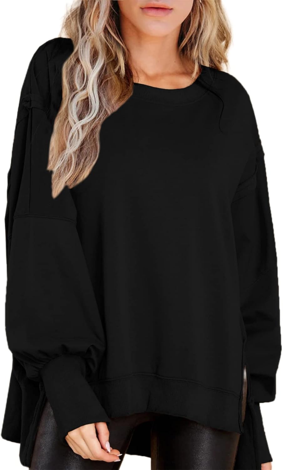 BWQ Womens Oversized Sweatshirt Crewneck Long Sleeve Shirts Pullover Sweatshirts...