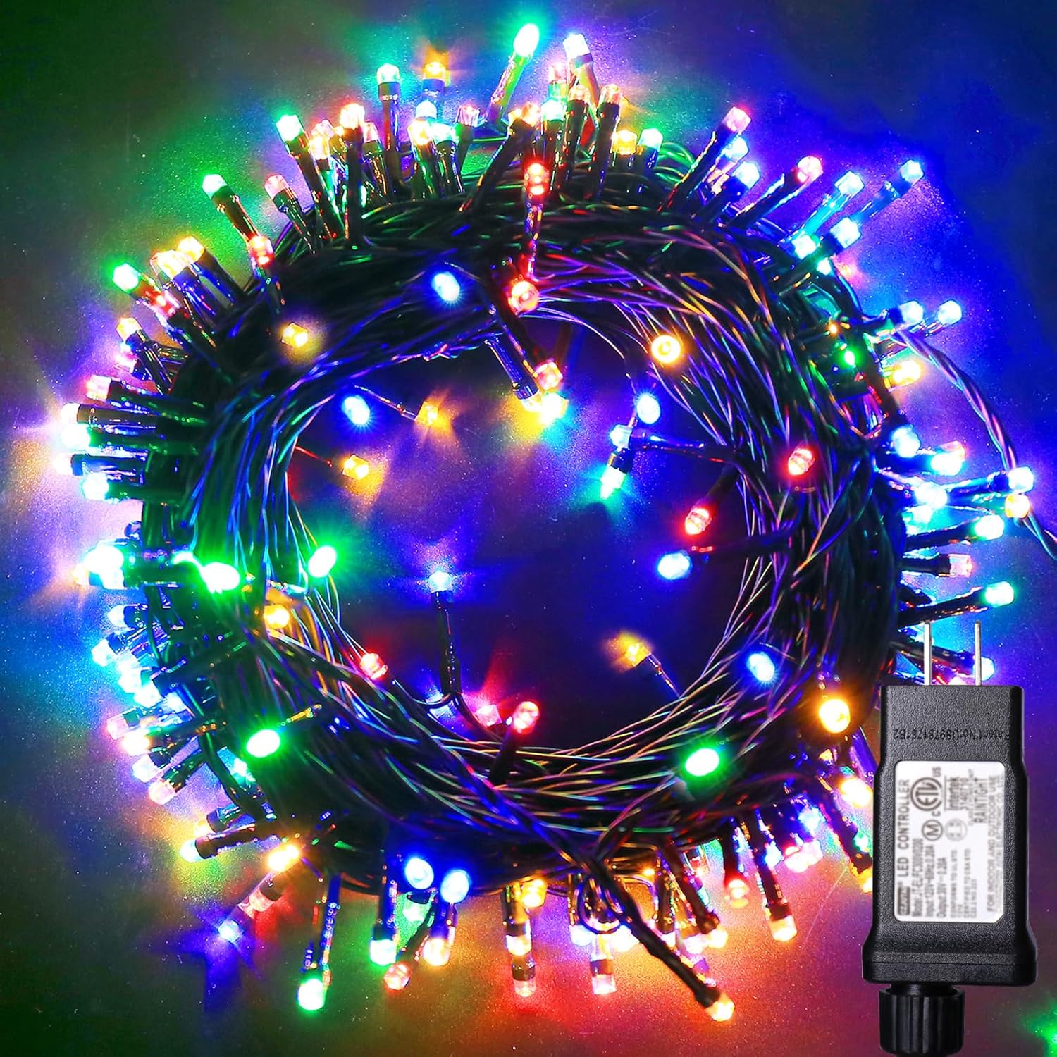 Blingstar Christmas Lights Colored String Lights 33 Ft 100 LED Waterproof Multic...