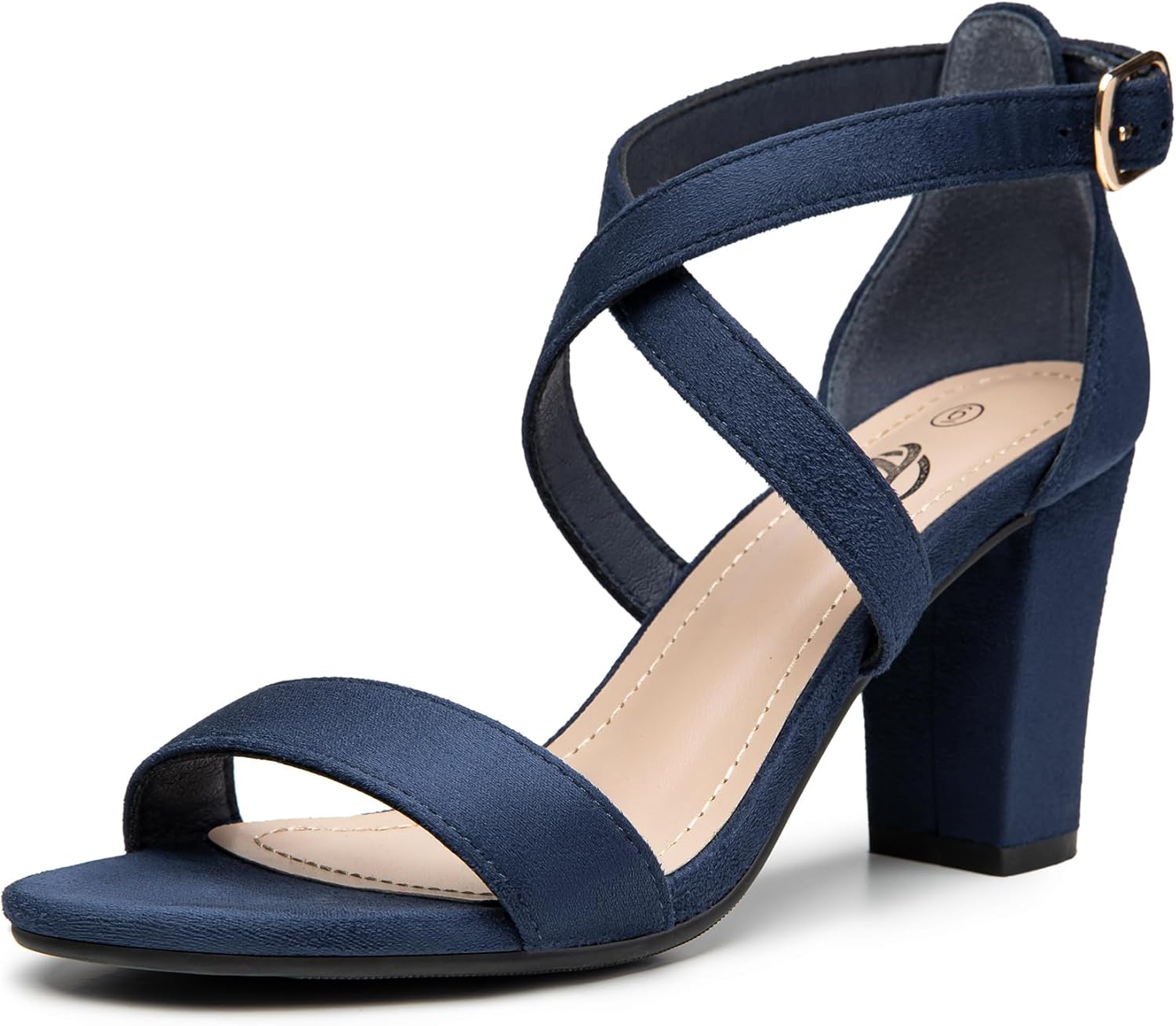 Trary Women's Sandal, White, Block Heel, Ankle Strap, Size 5-11.5, Formal Occasi...