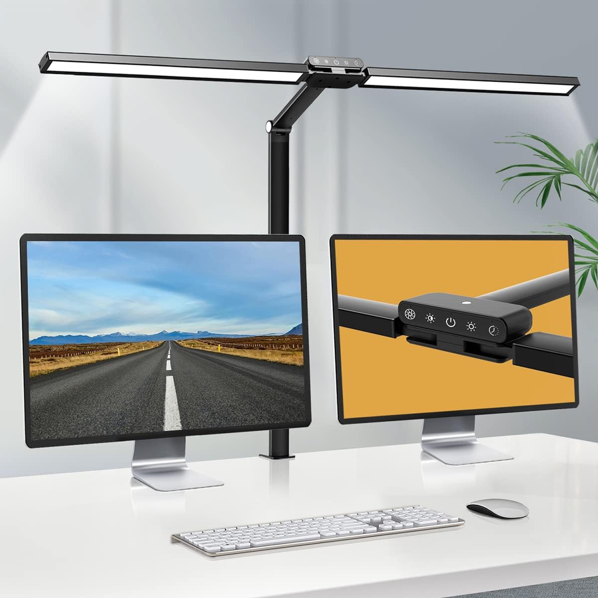 Hapfish LED Desk Lamp for Office, 24W Double Head Desk Light Bar for Study, Supe...