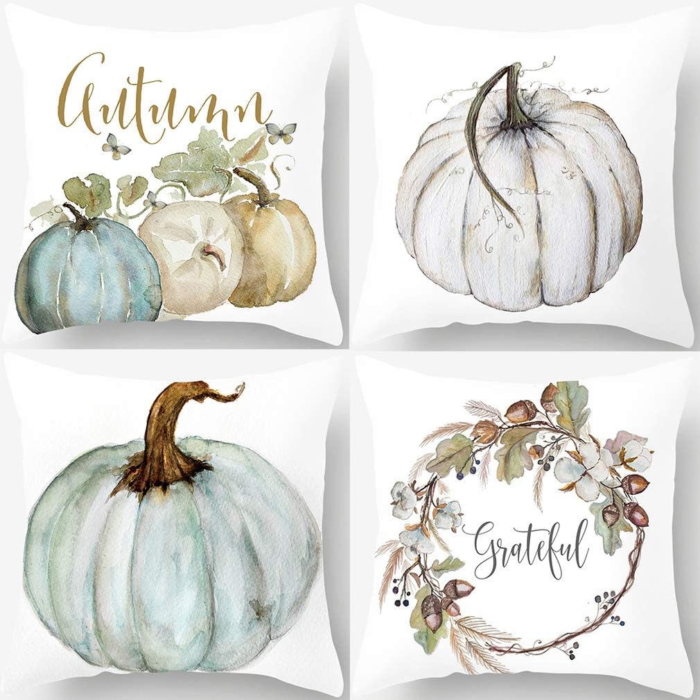 PSDWETS Autumn Decorations, Special Fall Decor Pumpkin Pillow Covers, Unique Tha...