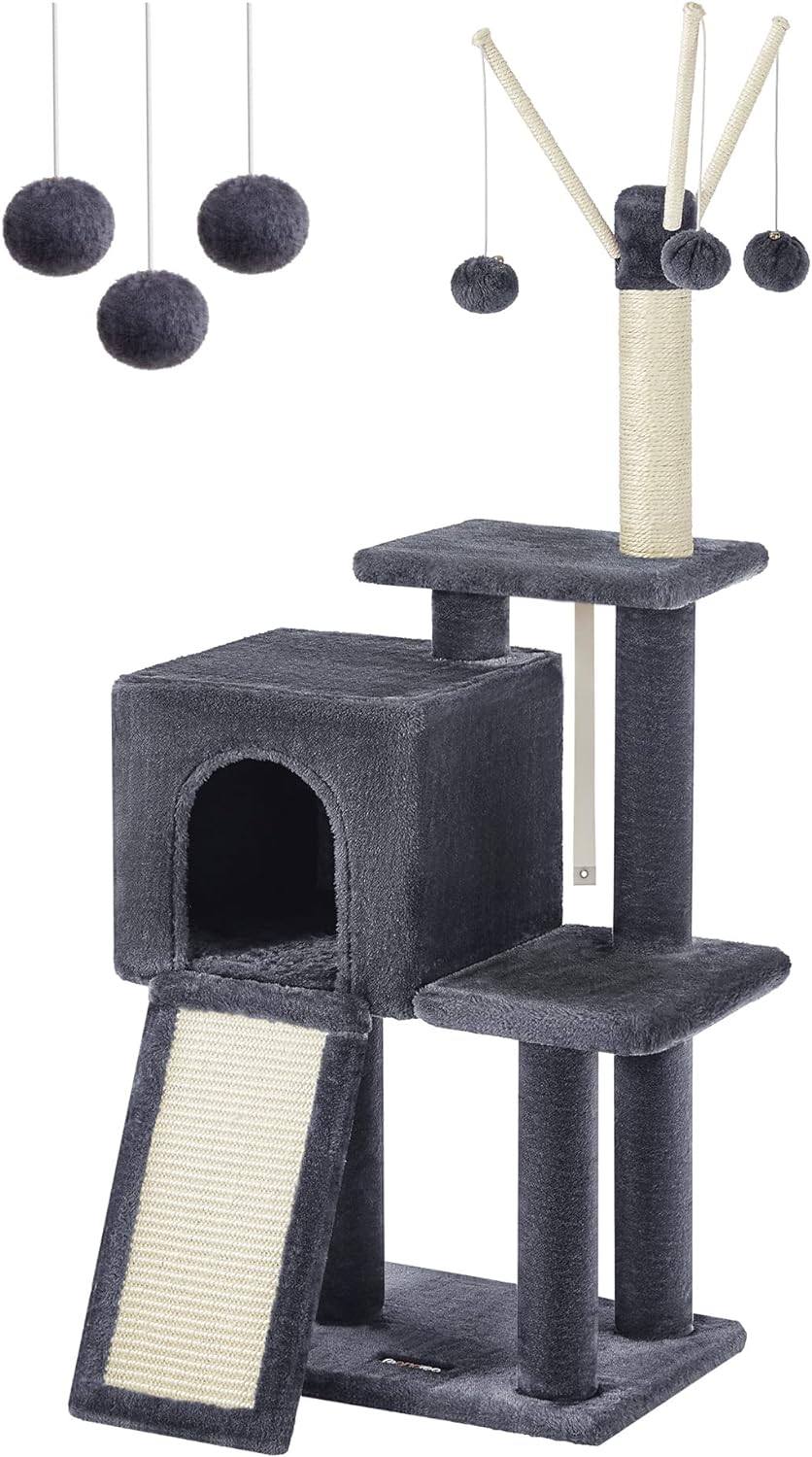 FEANDREA Cat Tree, Unique Cat Tower for Indoor Cats, Innovative Cat Tree for Kit...