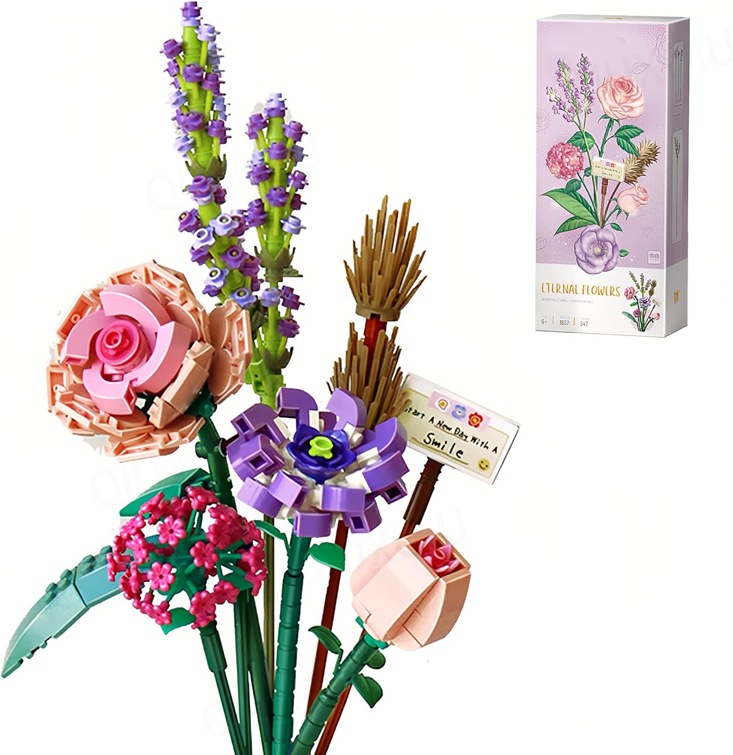 QUIXQIU Mini Bricks, Special Flower Bouquet Building Sets, Innovative Artificial...