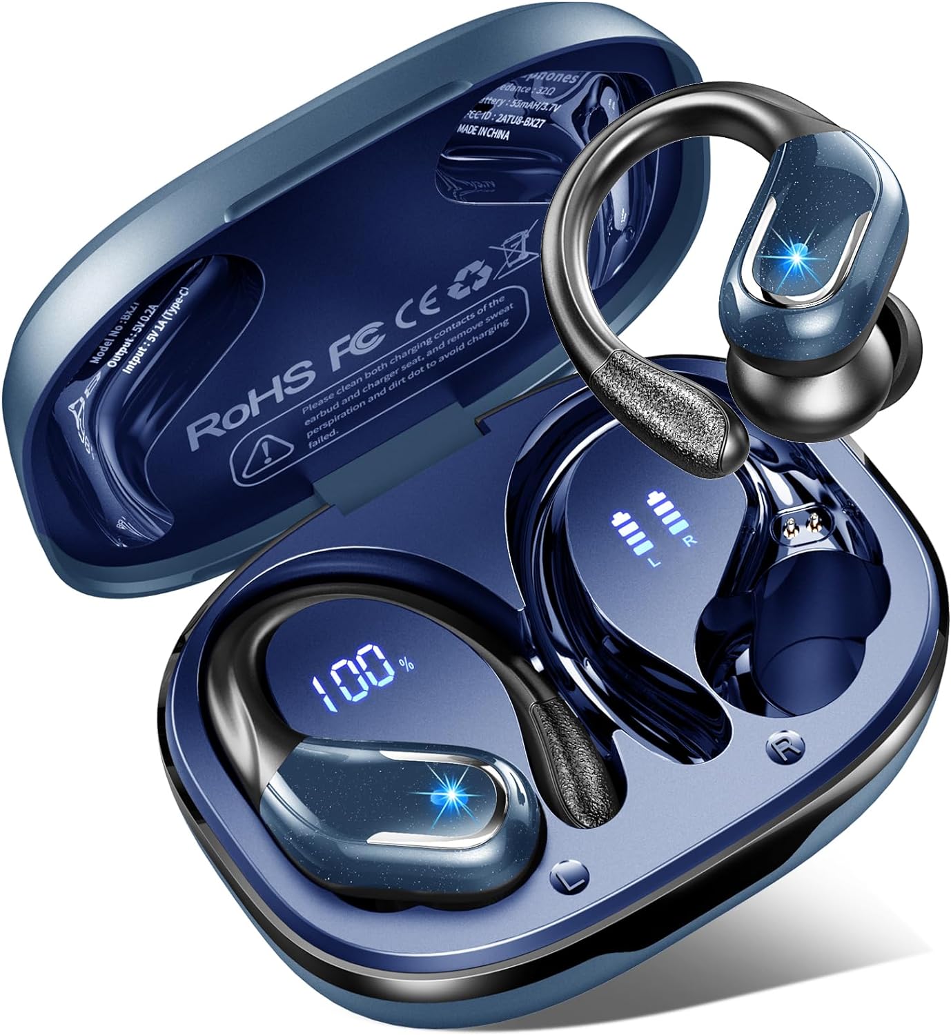 Wireless Earbuds, Bluetooth 5.3 Headphones with 4 ENC Noise Cancelling Mic, 75H...