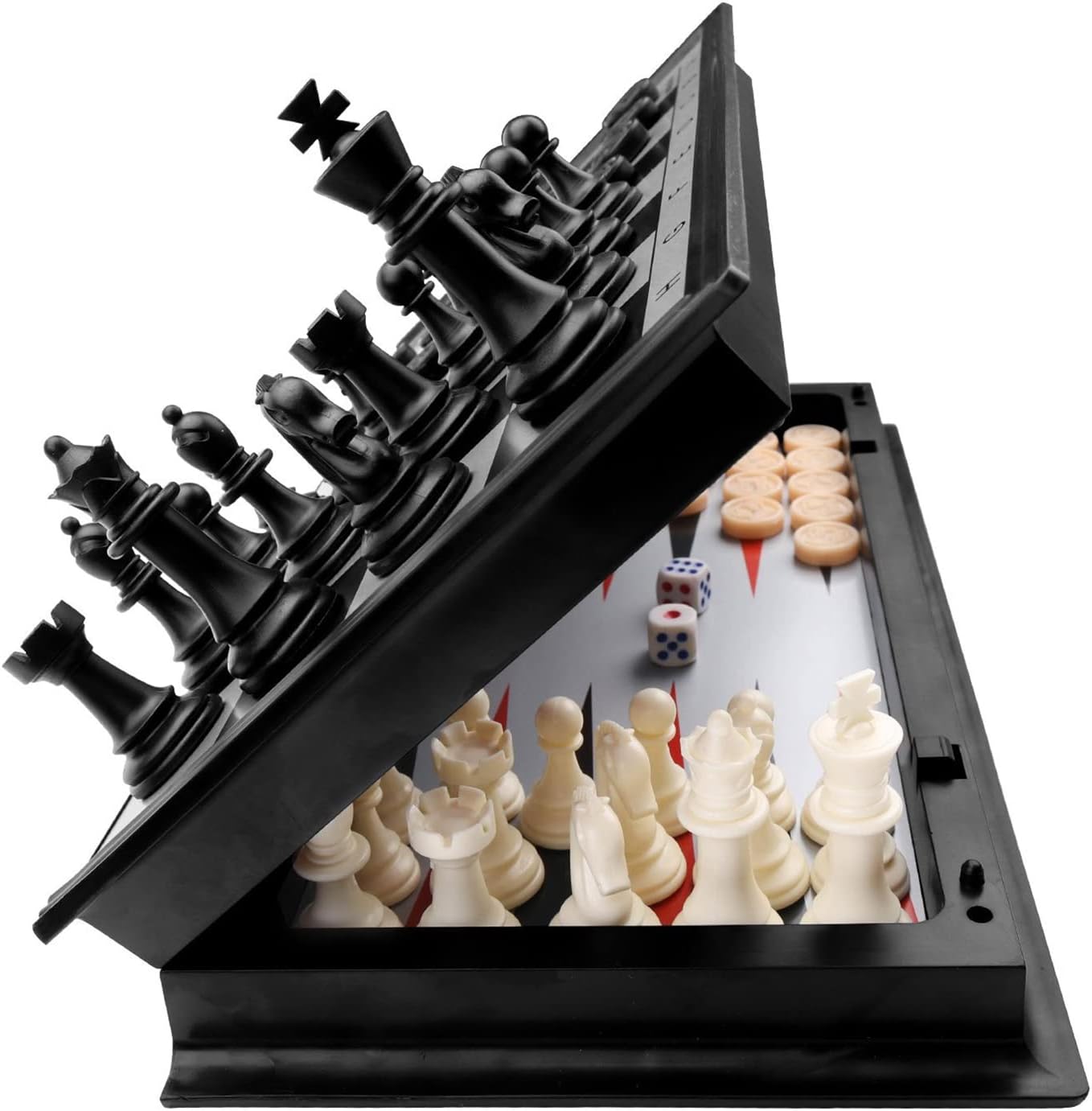 3 in 1 Chess Checkers Backgammon Set, KAILE Magnet...