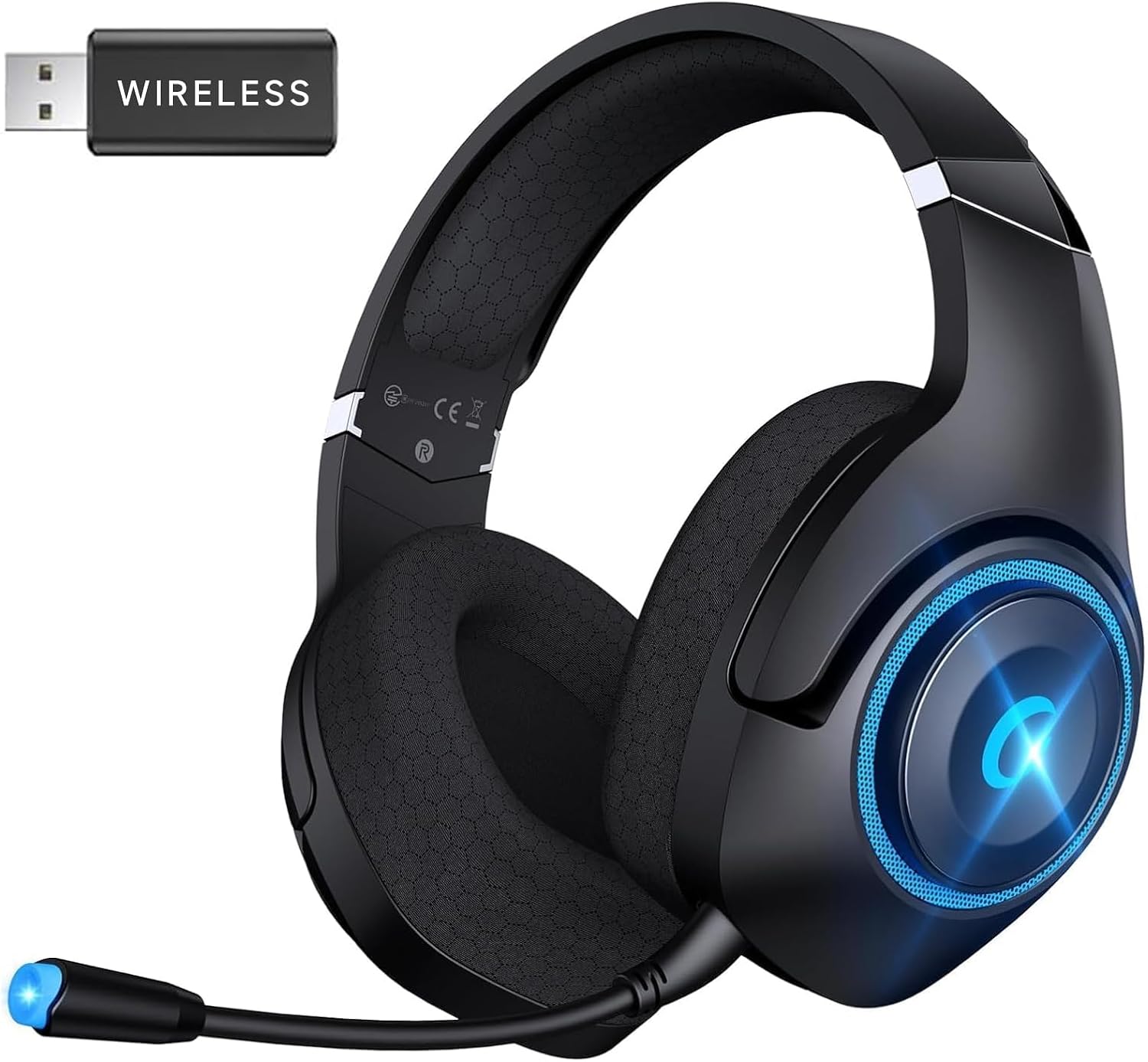 Wireless Gaming Headset for PS5, 2.4GHz Gaming Headphones Wireless with Noise Ca...