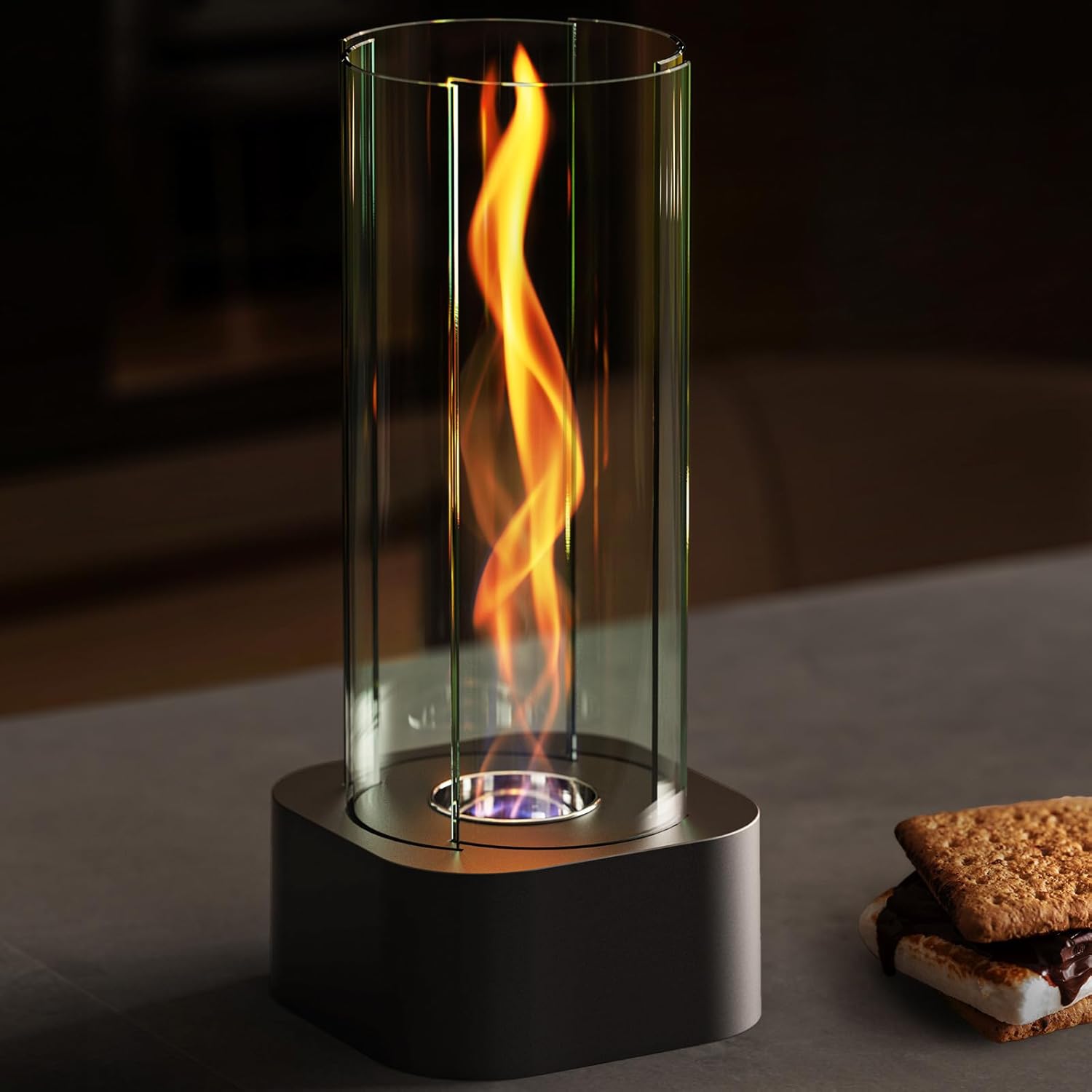 Tornado Table Top Firepit, Portable Tabletop Fireplace with 2 Combustion Chamber...