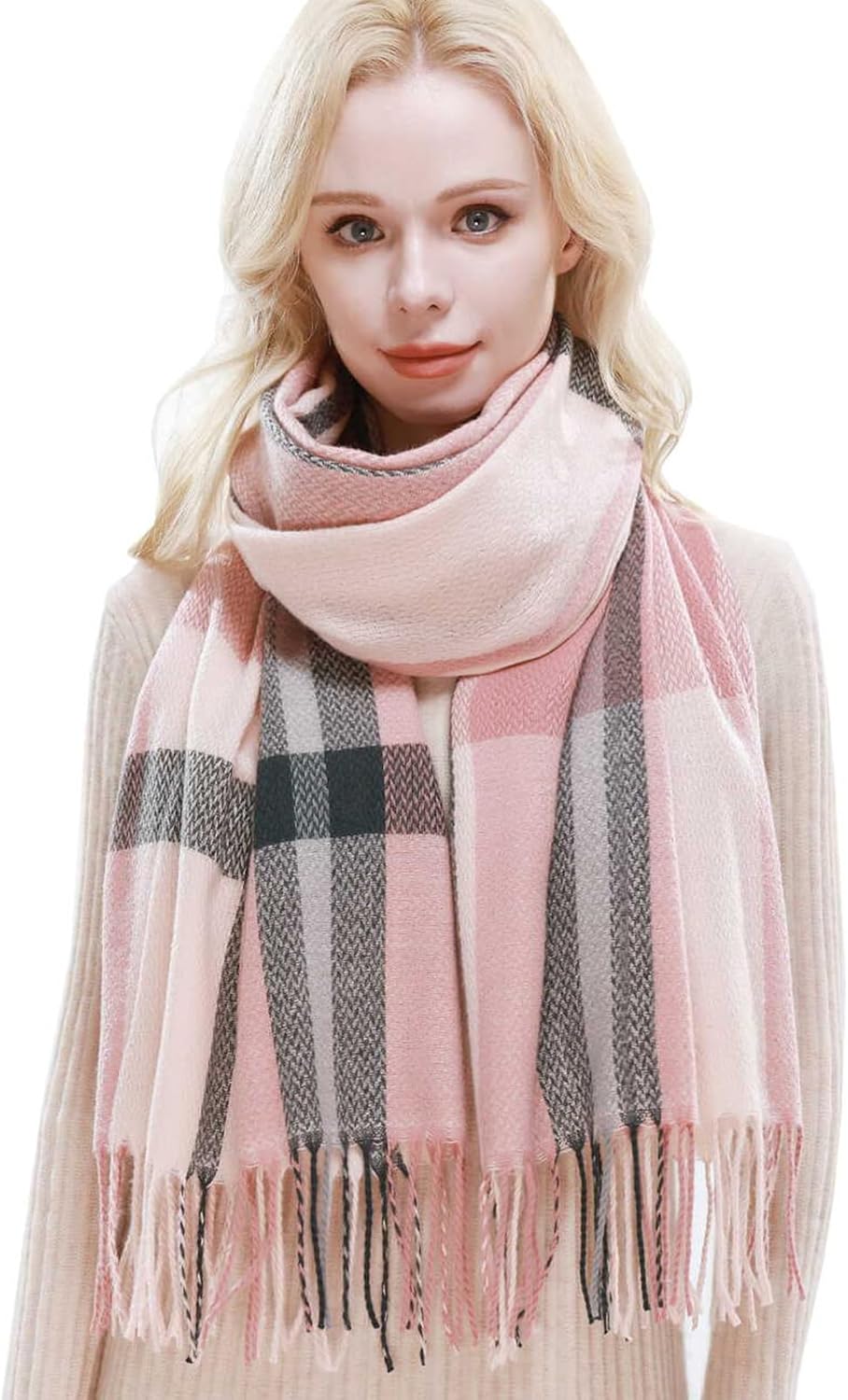 RIIQIICHY Scarf Christmas Gifts for Women Ladies Winter Scarves Warm Tartan Blan...