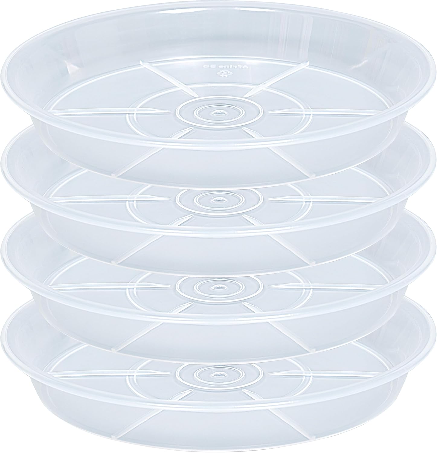 Clear Plant Saucer 4 Pack 4 6 8 10 12 14 16 18 20 Inch, Plastic Plant Saucers Du...