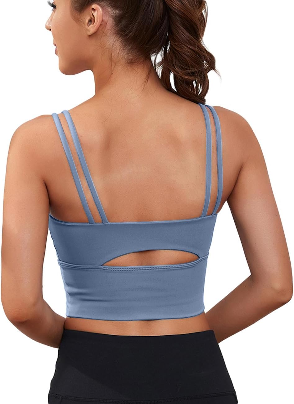Everrysea Womens Longline Sports Bra, Special Padded Yoga Workout Crop Tank Tops...