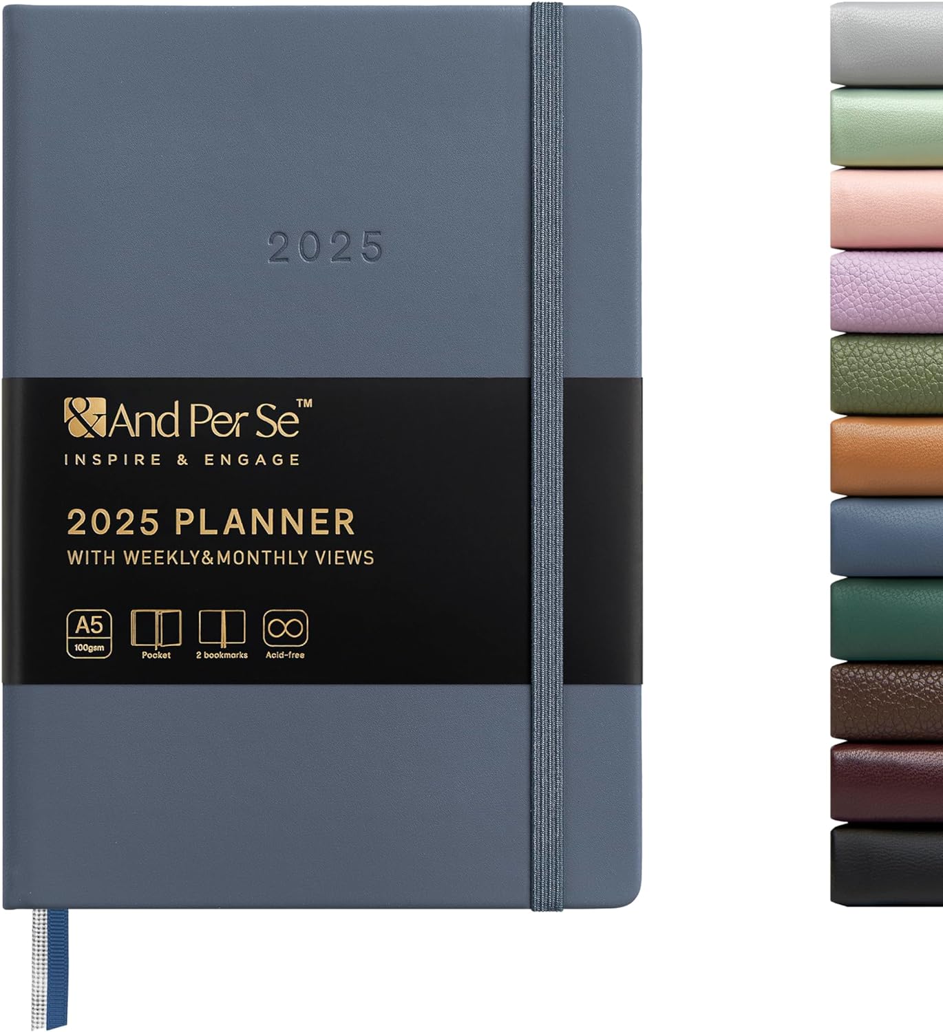 And Per Se 2025 Planner-Daily, Weekly & Monthly Hardcover Planner, 5.7" x 8", Da...