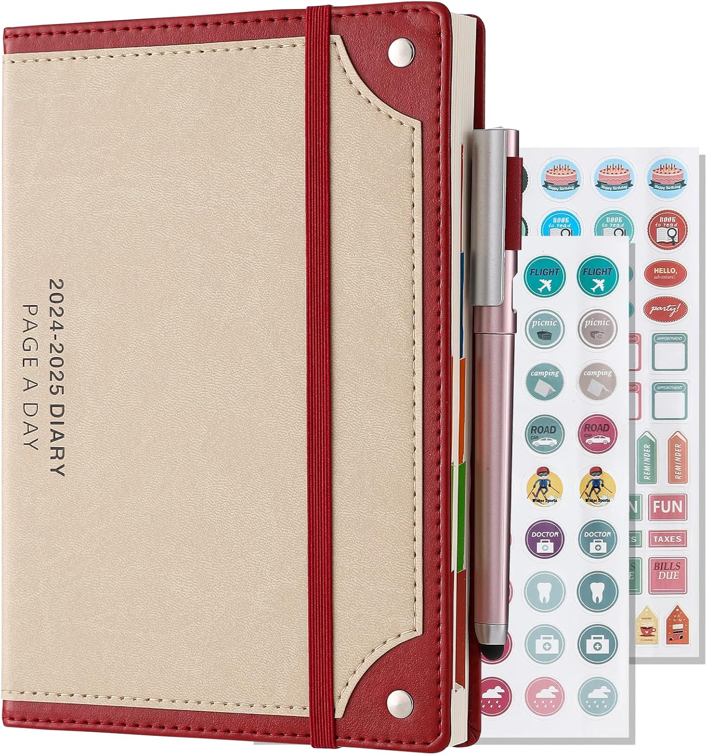 Academic Diary 2024-2025 Page a Day A5, 12Months Daily Planner Diary with Colorf...