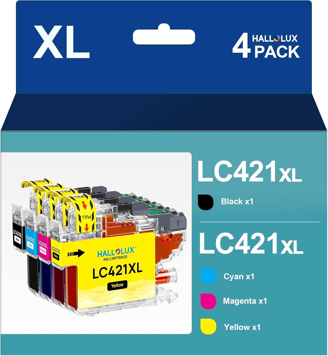 LC421XL LC-421XLVAL Ink Cartridges, Special Multipack Cartridges for Brother LC4...