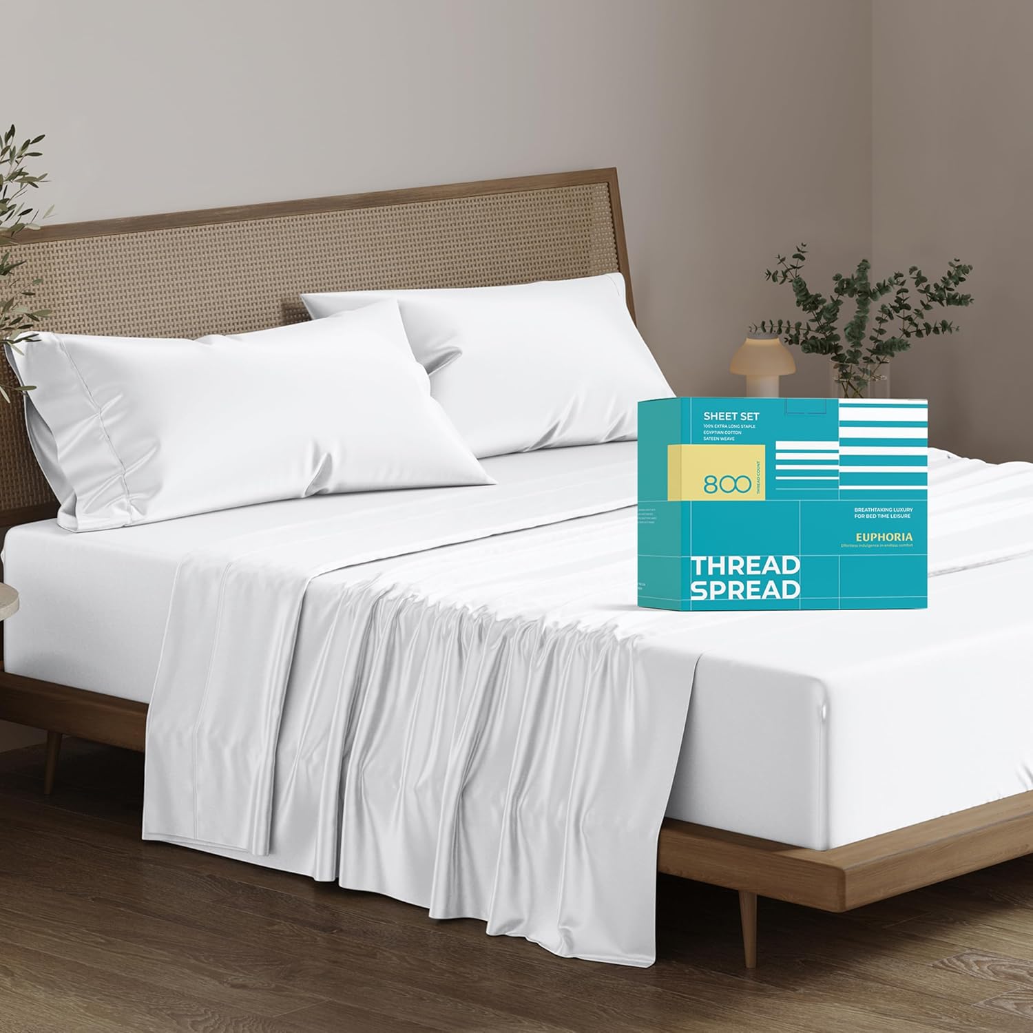 THREAD SPREAD 100% Egyptian Cotton Sheets, Special High Thread Count Sheets for...